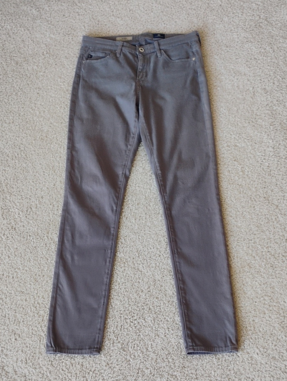 AG Adriano Goldschmied The Prima Mid Rise Cigarette Jeans Canopy Gray 27R LN